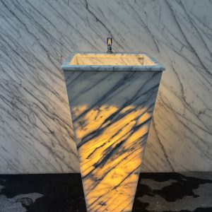 Crafted from exquisite Indian Statuario marble